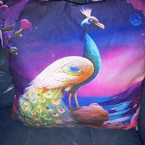 Decor Sofa Pillow ,Cover Peacock Bright colors